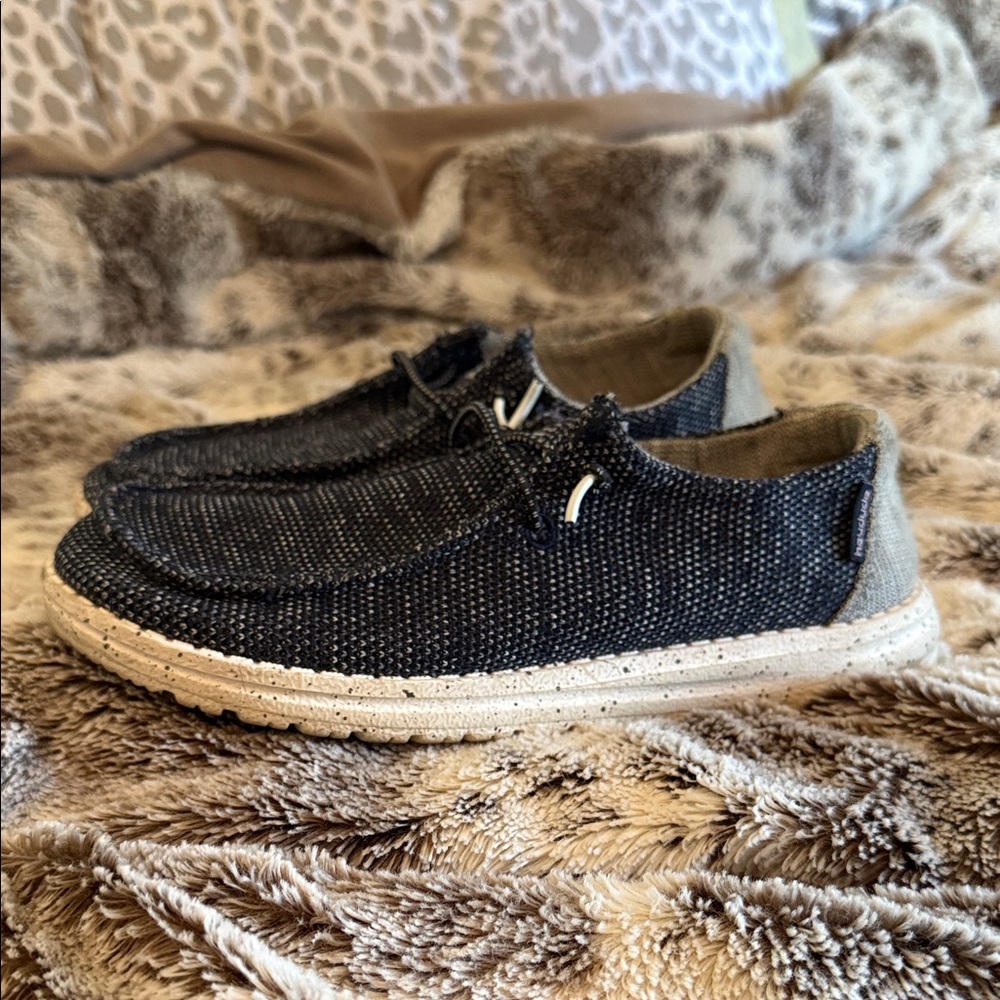 Hey Dude Black and Gray Loafers